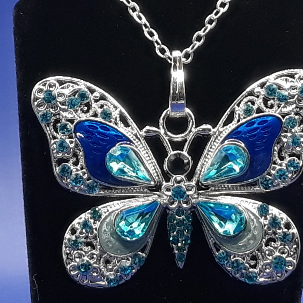 Blue Butterfly Necklace